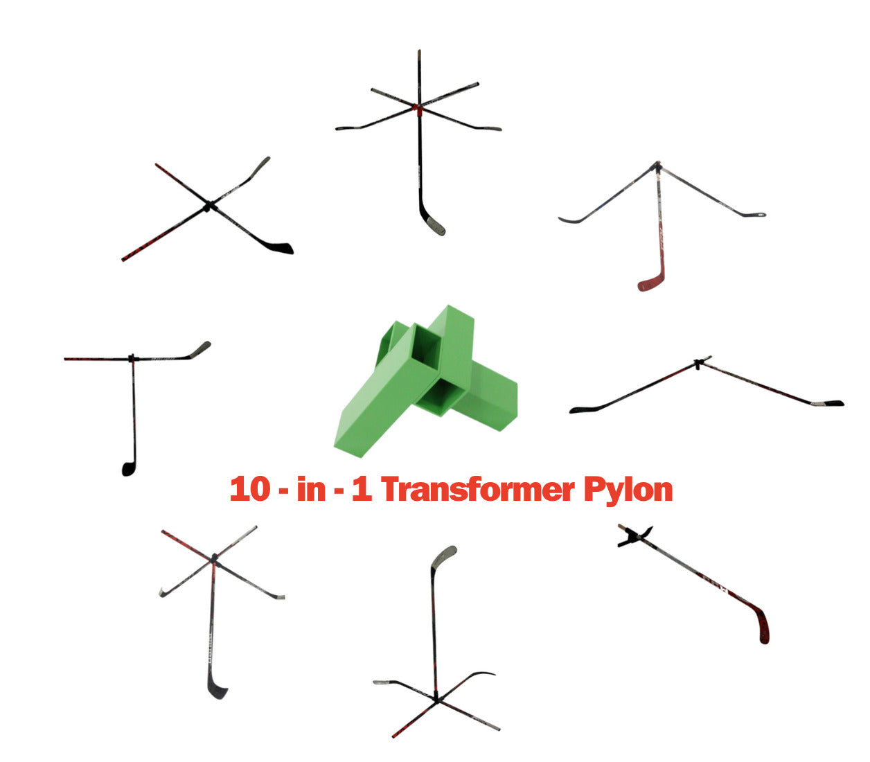 Super Light Transformer Hockey Pylon - Green - Hockey Pylons